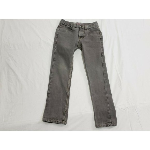 Swiss Cross Size 10 Girls Solid Gray Med Wash Denim Low Rise Skinny Leg Jeans - Picture 1 of 7